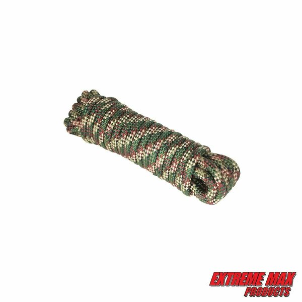 Extreme Max Extreme Max 3008.0403 16-Strand Diamond Braid Utility Rope - 5/8" x 50', Camo 3008.0403